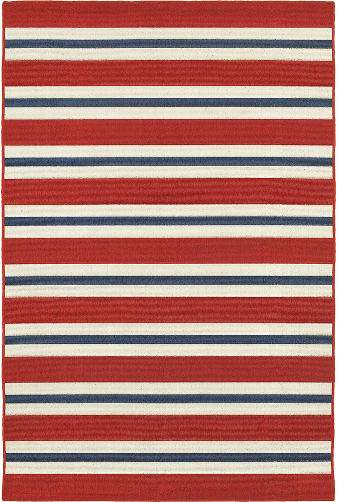 Sphinx Red Contemporary Synthetics Lines Stripes Rows Area Rug Striped 5701R - Picture 7 of 7