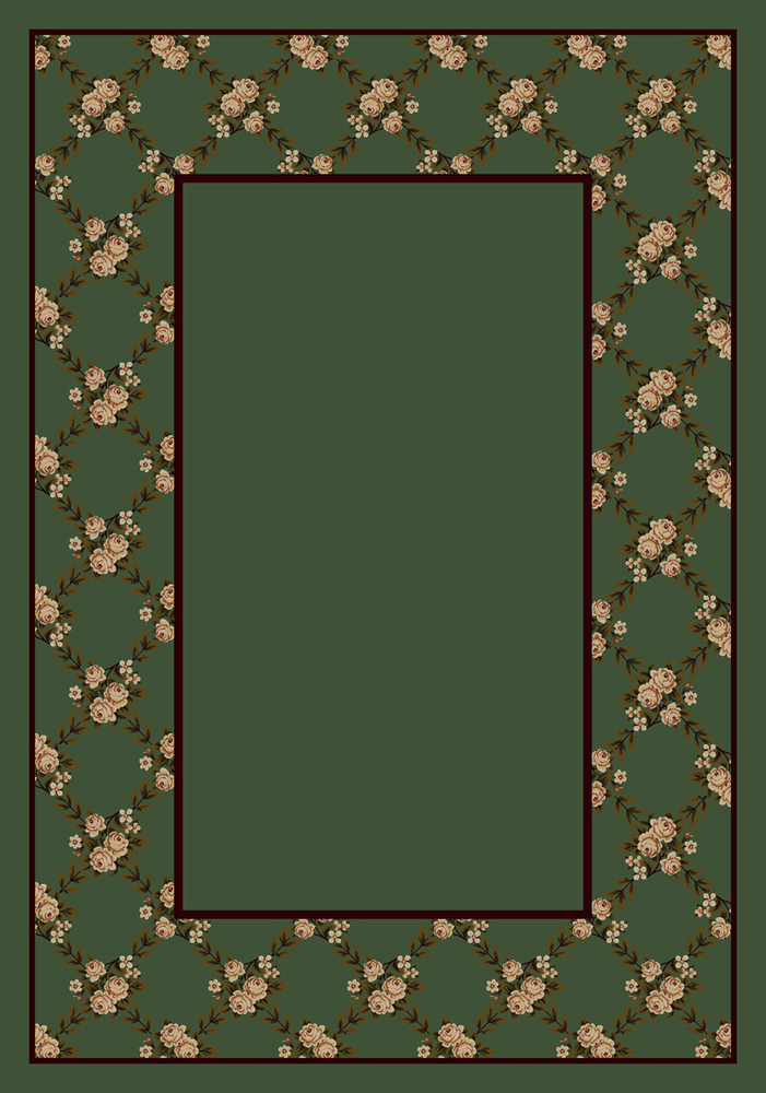 Milliken Green Contemporary Bulbs Diagonals Area Rug Floral Rose Bower Moss II