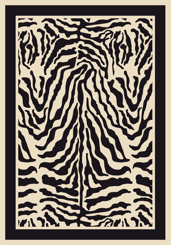 Milliken Black Contemporary Striped Rows Lines Area Rug Nature Print Zulu Zebra
