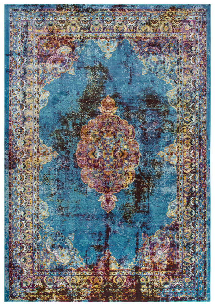 Rizzy Rugs Blue Medallions Curves Bulbs Contemporary Area Rug Geometric PRI107 - Picture 9 of 10