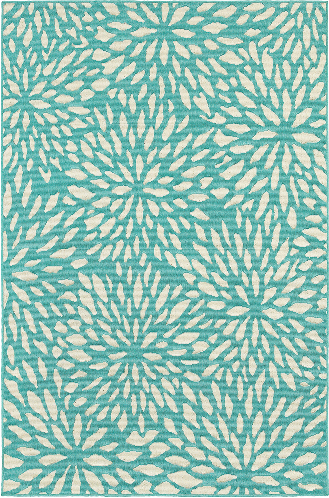 Sphinx Blue Contemporary Machine Made Petals Diamonds Area Rug Floral 1506L - Picture 8 of 8