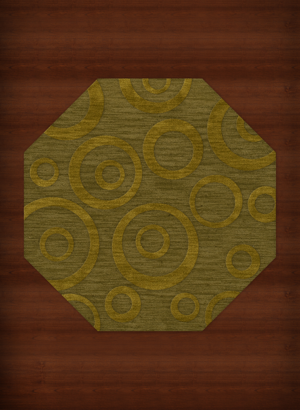 Green Transitional Bubbles Rings Area Rug Circles DV5 - Picture 32 of 35
