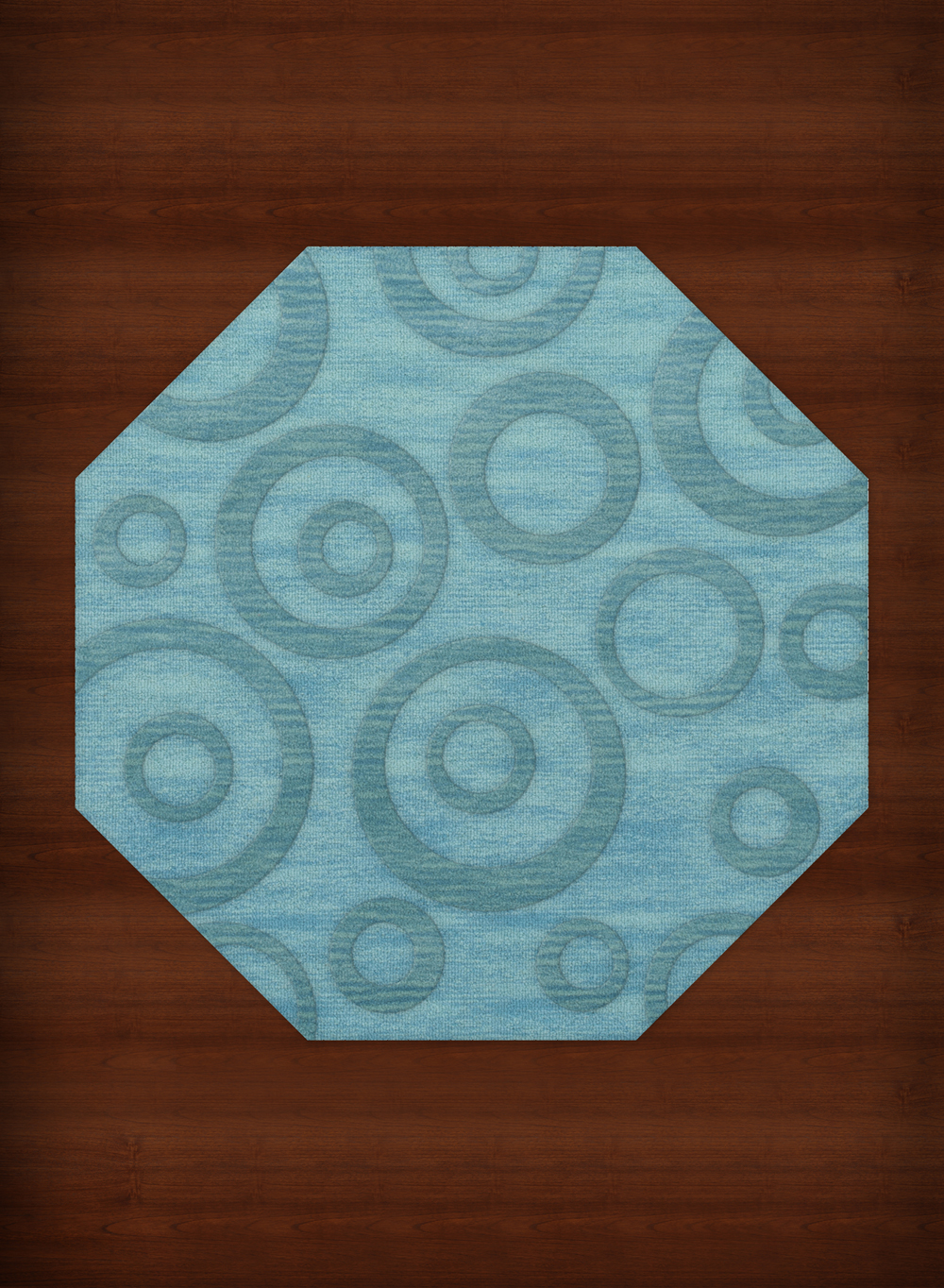 Blue Transitional Bubbles Rings Area Rug Circles DV5 - Picture 32 of 35