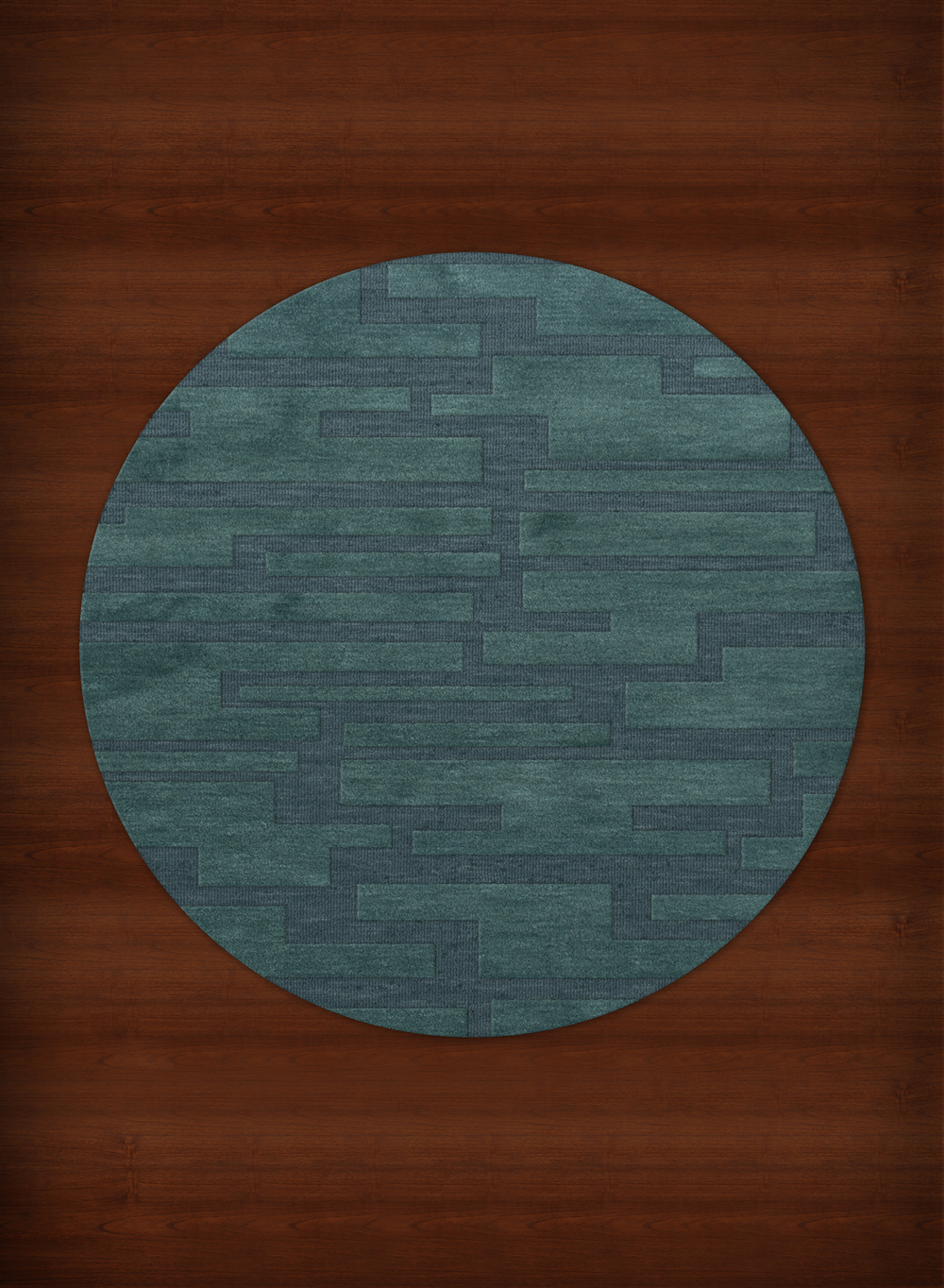Blue Transitional Hand Hooked Squares Rectangles Boxes Area Rug Patchwork DV6 - Picture 32 of 35