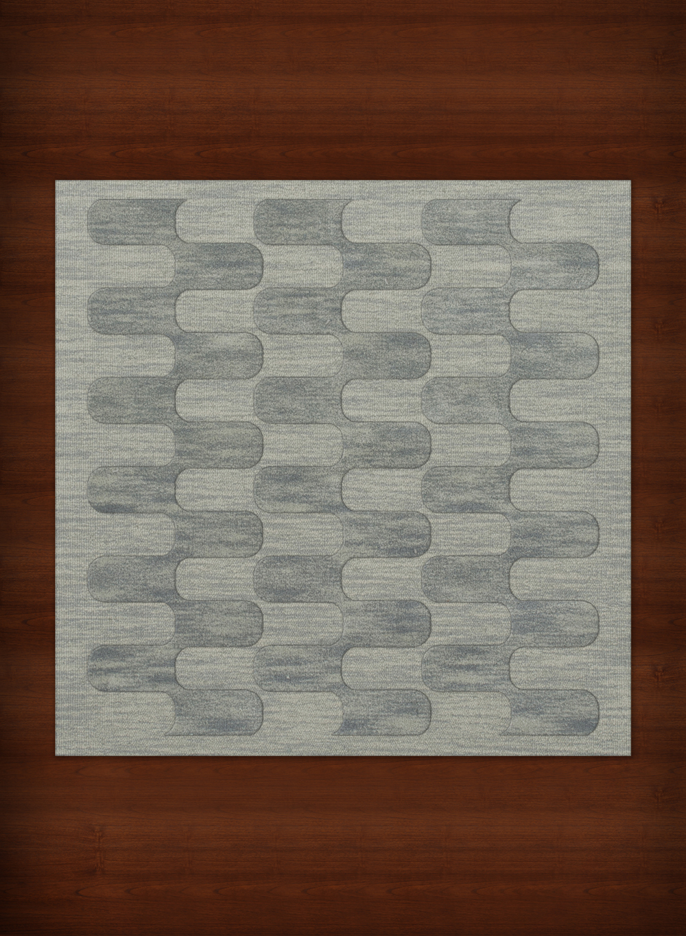 Blue Grid Waves Curves Blocks Geometric Area Rug Square DV9 - Aprx 8' x ...