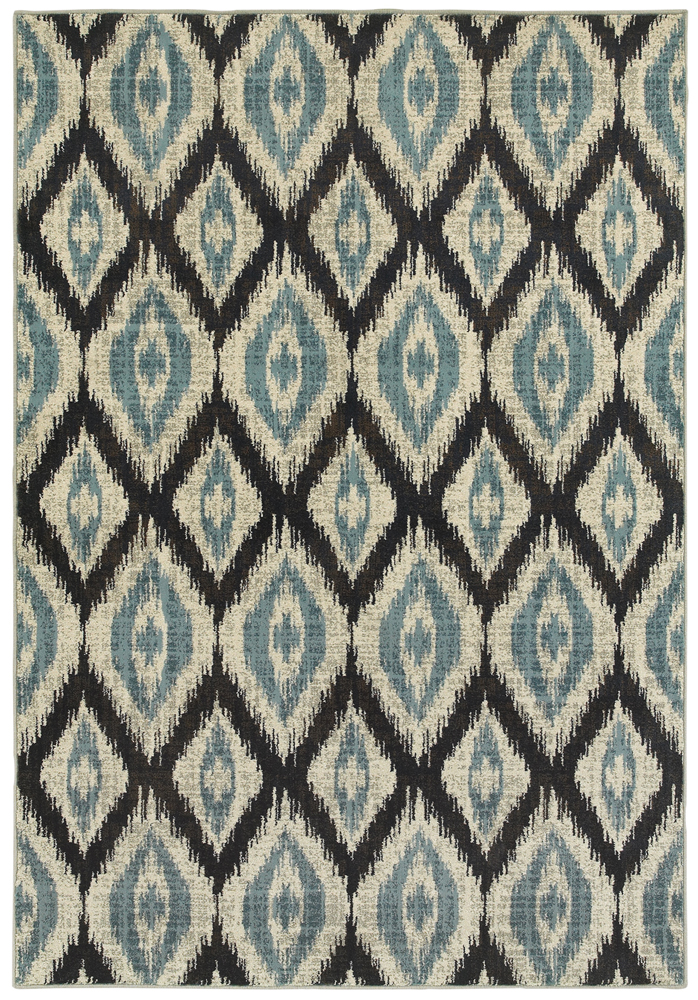 10x13 Sphinx Blue Geometric Repeat Angled Area Rug 7825C - Aprx 9' 10" x 12' 10" - Picture 2 of 2