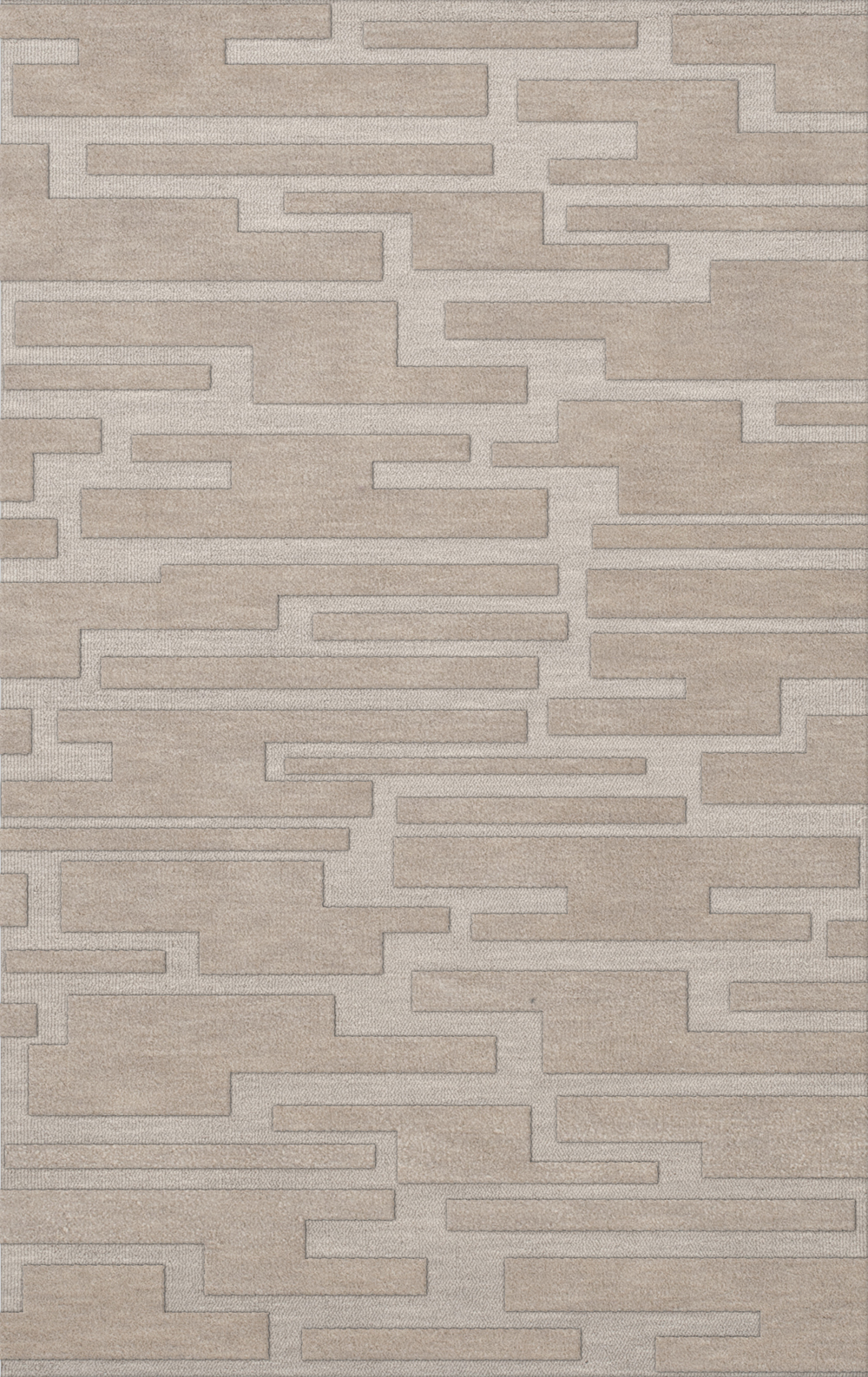 Ivory Transitional Hand Hooked Squares Rectangles Boxes Area Rug Patchwork DV6 - Picture 34 of 35