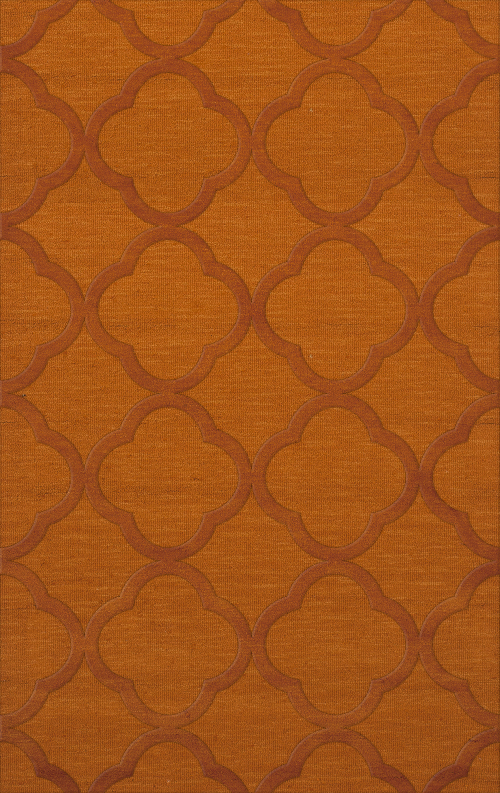 Orange Quaterfoil Trellis Print Transitional Area Rug Geometric DV8 - Picture 34 of 35