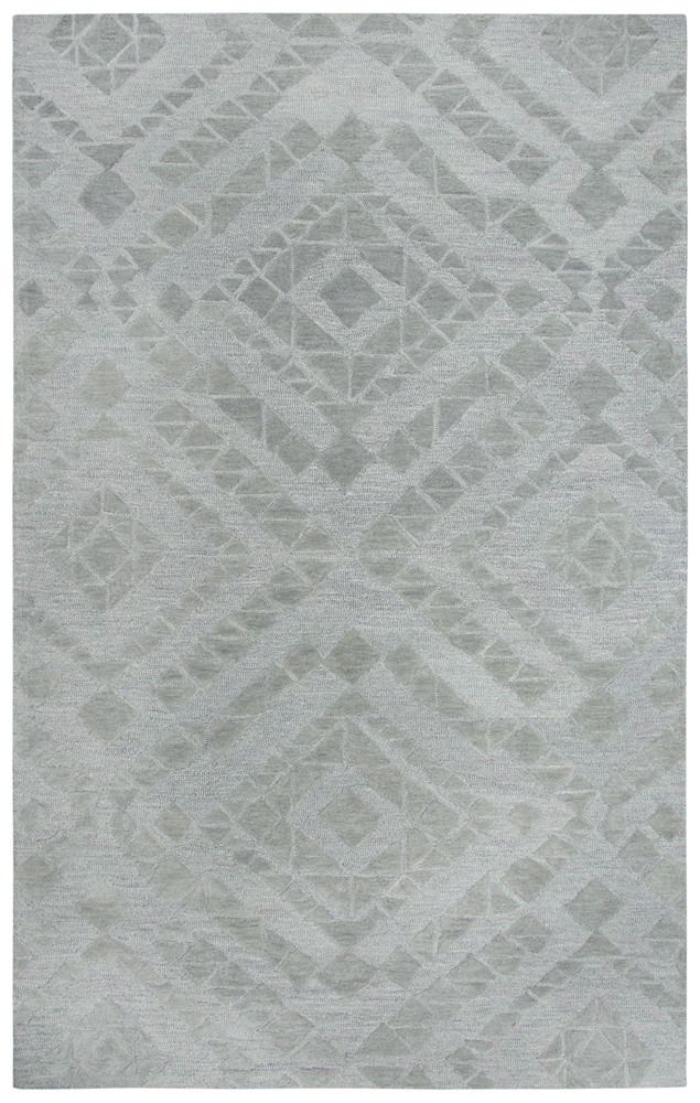 5x8 Rizzy Rugs Grey Geometric Corners Angled Area Rug FA114B - Aprx 5' x 8' - Picture 10 of 11
