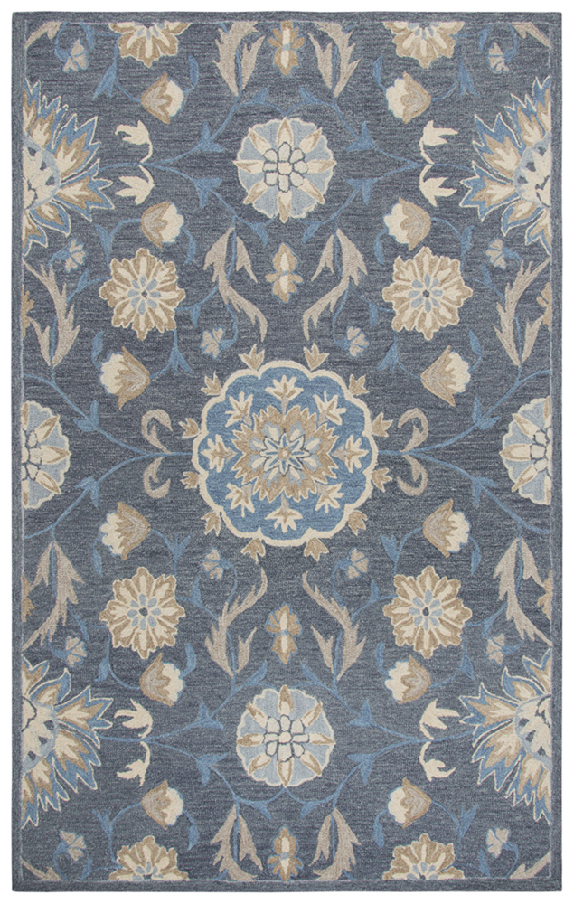 Rizzy Rugs Gray Contemporary Scrolls Shaded Picturesque Area Rug Floral RS912A - Picture 9 of 10