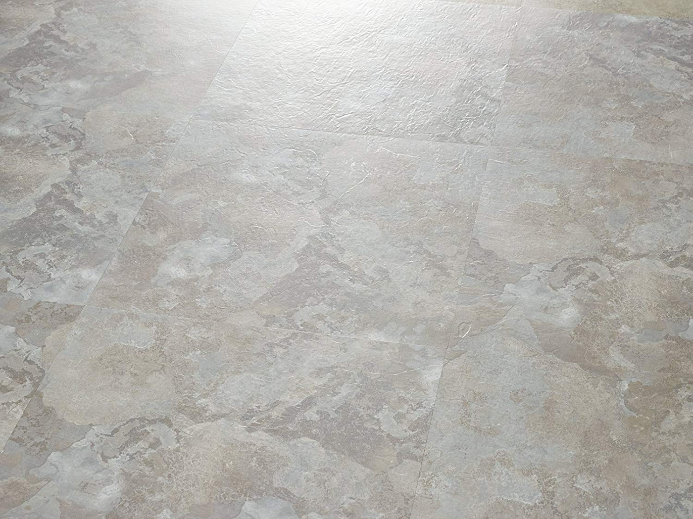 Creative Home Majestic 2mm Thick Vinyl Tiles Light Gray Slate