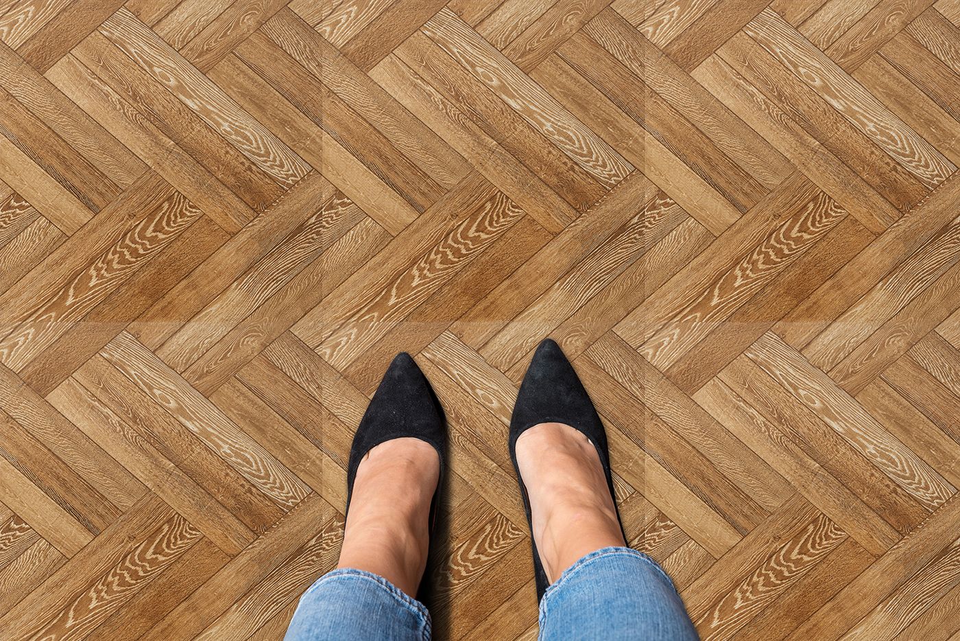 Creative Home Retro 1.5mm Thick Vinyl Tiles 630 Blonde Herrinbgone