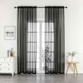 Crystal Sheer Curtain 2-Pack Window Panels, Black