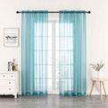 Crystal Sheer Curtain 2-Pack Window Panels, Blue