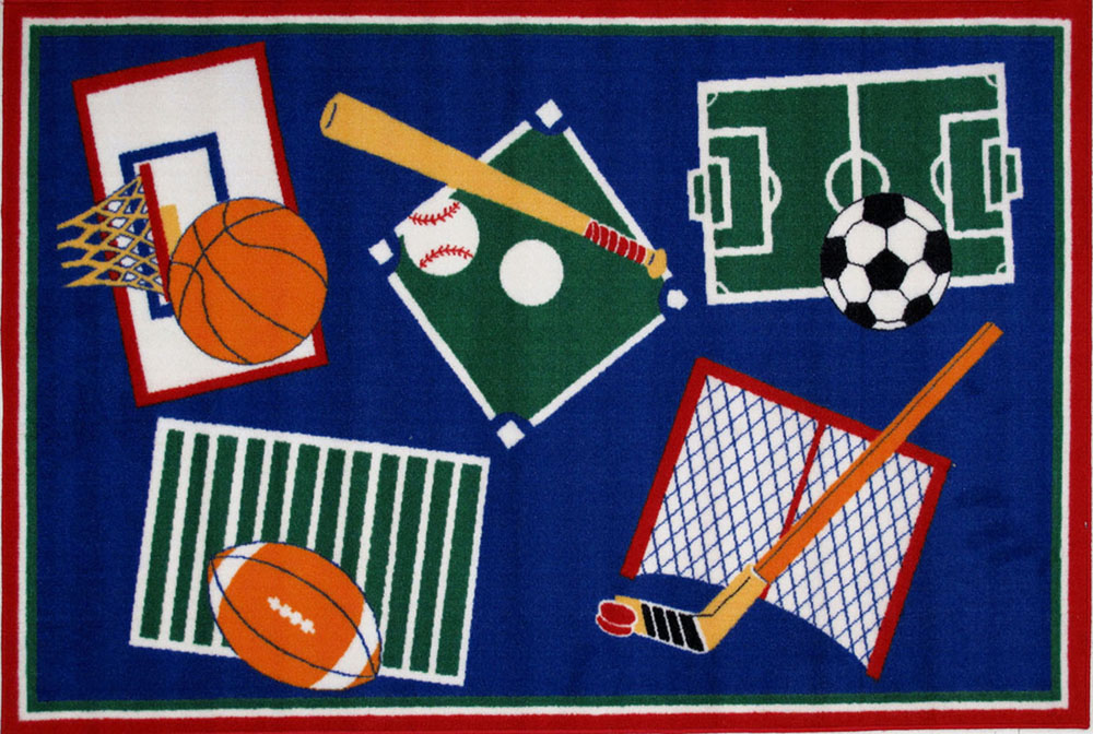 Fun Area Rugs Fun Time Rugs BBB001 Sports A Rama MultiColor Fun