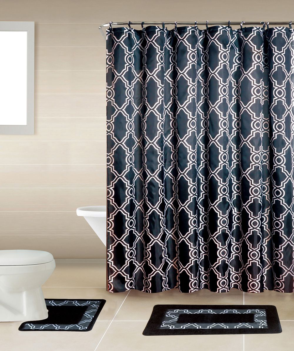 Home Dynamix Bath Boutique Shower Curtain and Bath Rug Set: BQ08 ...