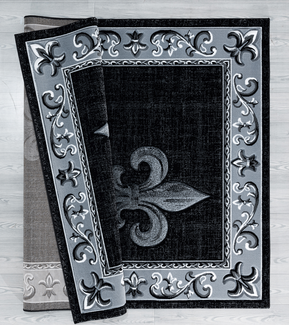 Gray Curls Scrolls Curves Traditional-European Area Rug Bordered 2050 11272 - Picture 10 of 16