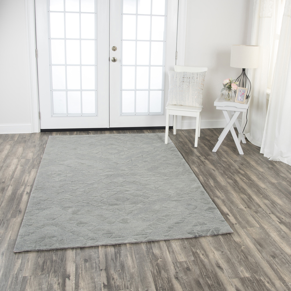 5x8 Rizzy Rugs Grey Geometric Corners Angled Area Rug FA114B - Aprx 5' x 8' - Picture 5 of 11