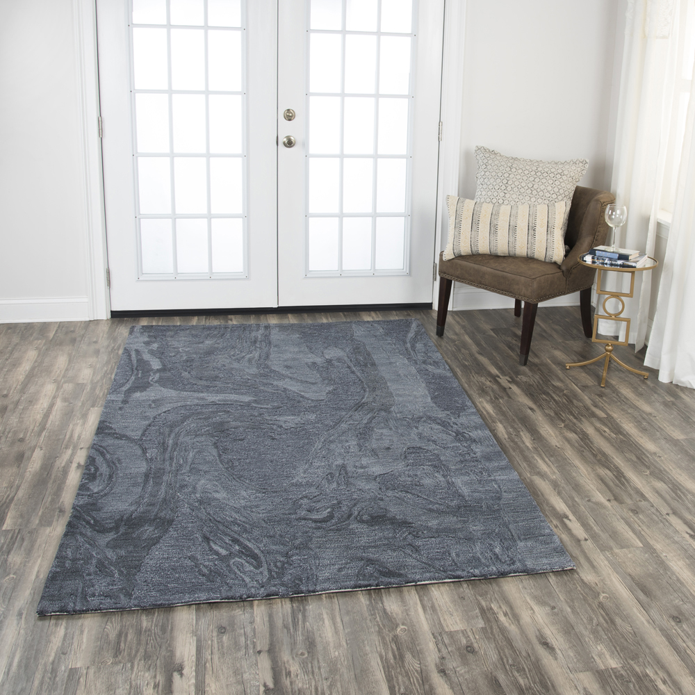 5x8 Rizzy Rugs Gray Wool Waves Smudged Abstract Area Rug FA180B - Aprx 5' x 8' - Picture 5 of 5