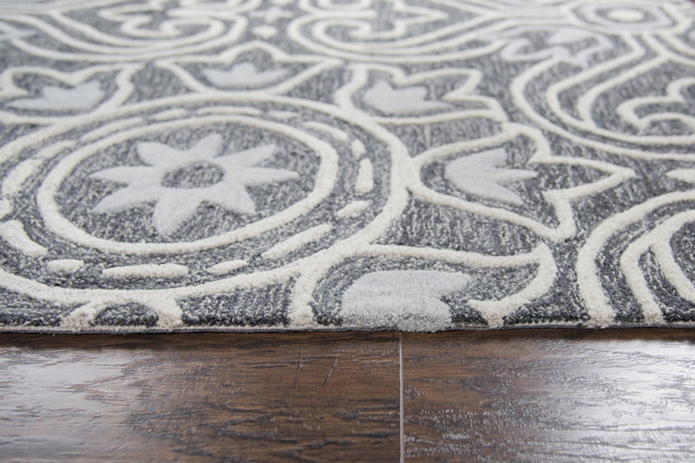 Rizzy Rugs Gray Leaves Tufted Bulbs Petals Contemporary Area Rug Floral OU957A - Picture 8 of 10