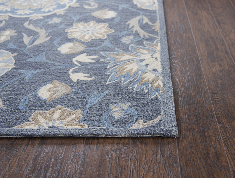 Rizzy Rugs Gray Contemporary Scrolls Shaded Picturesque Area Rug Floral RS912A - Picture 6 of 10