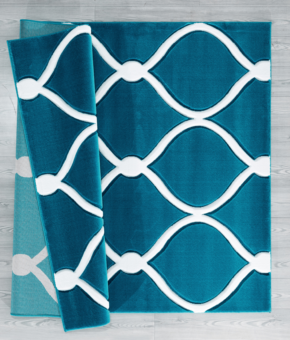 United Weavers Blue Contemporary Curves Bumped Area Rug Geometric 2050 11569 - Picture 12 of 14