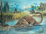 Diplodocus carnegii Jurassic Period HD Aluminum Metal Framed Print