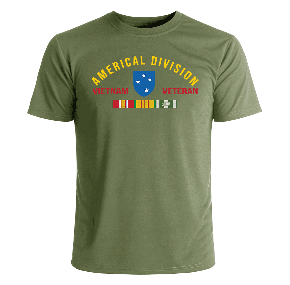 Americal Division Vietnam Veteran with Ribbons TShirt US Army