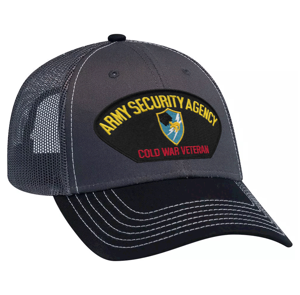 Army Security Agency Cold War Veteran Gray Mesh Back Cap New Gray