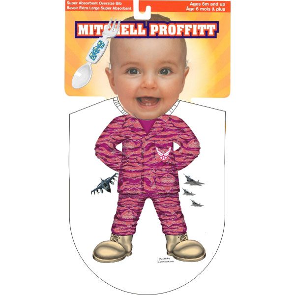 Baby Bib & Spoon Fork Gift Pack air Force Pink Camo NEW ITEMS