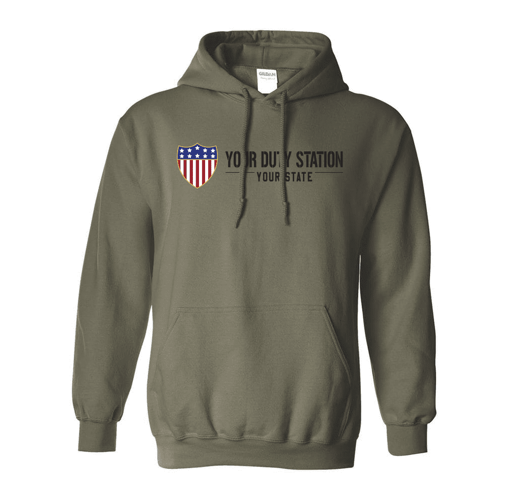 Custom Domestic Duty Station Hooded Sweatshirt Domestic Duty Station
