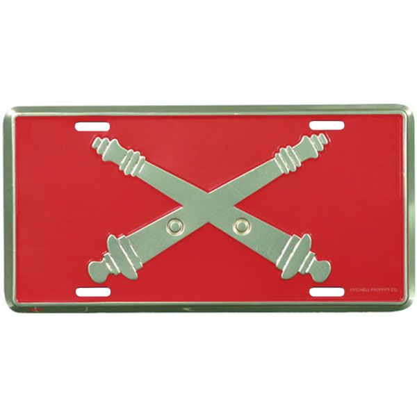 Field Artillery (crossed cannons) License Plate Artillery