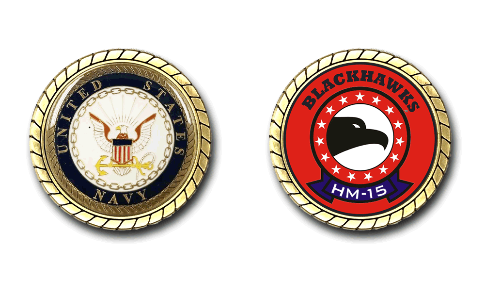 HM-15 Blackhawks US Navy Squadron Challenge Coin - More US Navy