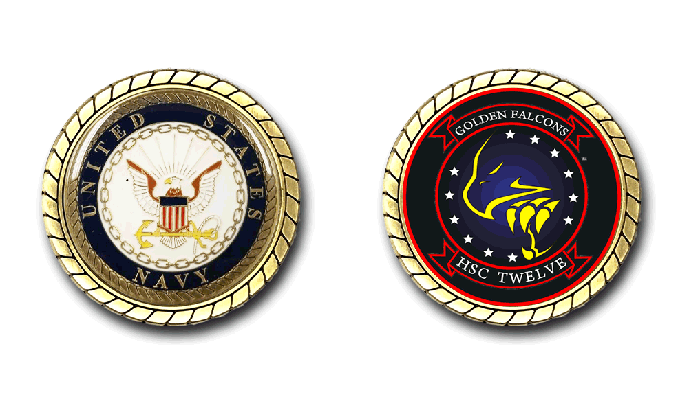 HSC-12　ゴールデン・ファルコンズ　チャレンジ HSC-12 Golden Falcons US Navy Squadron Challenge Coin - More US