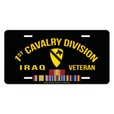 MilitaryBest 1st Marine Division Iraq Veteran License Plate Frame | Made In USA | Chrome Finish