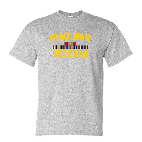 Iraq War Veteran Ribbon Gray T-Shirt - Iraq Veteran T-Shirts