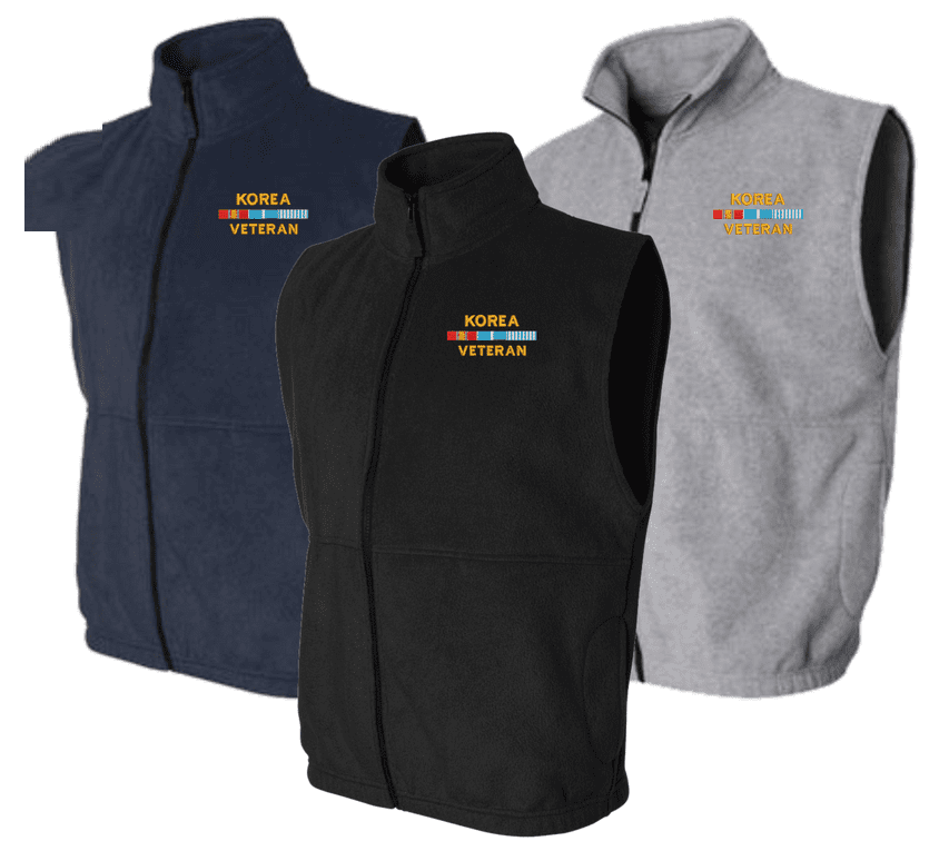 Korea Veteran FullZip Fleece Vest Korea Veteran Jackets and Vests