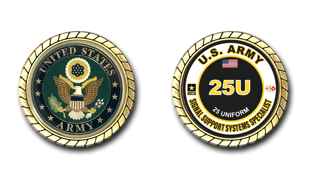 US Army 25U Signal Support Systems Specialist MOS Challenge Coin US