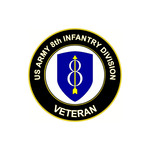 2 U.S. Army 8th Infantry Division Decals - Vinyl Stickers For Car Bumper, Laptop, Jeep - Made In USA