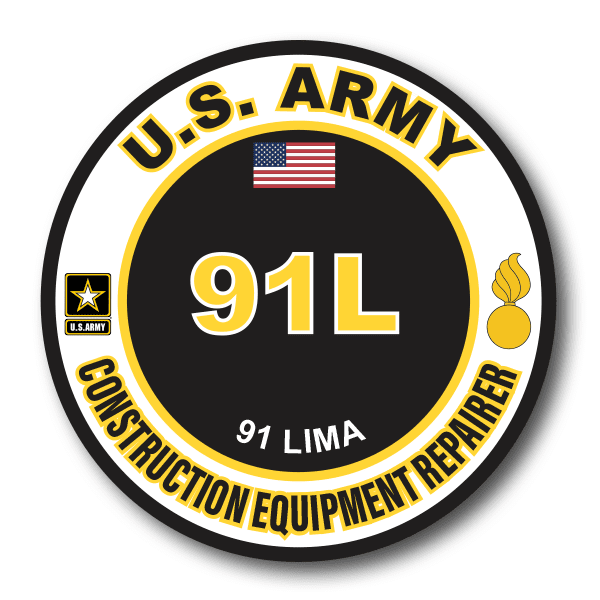 US Army 91L Construction Equipment Repairer MOS Decal