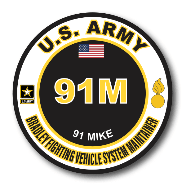 US Army 91M Bradley Fighting Vehicle System Maintainer MOS Decal