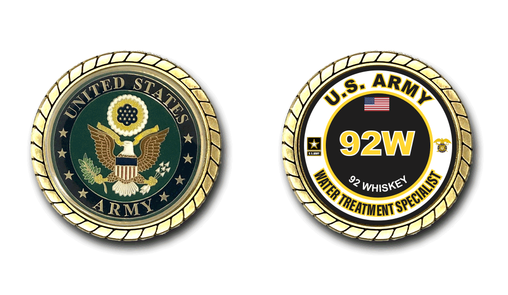 US Army 92W Water Treatment Specialist MOS Challenge Coin US Army