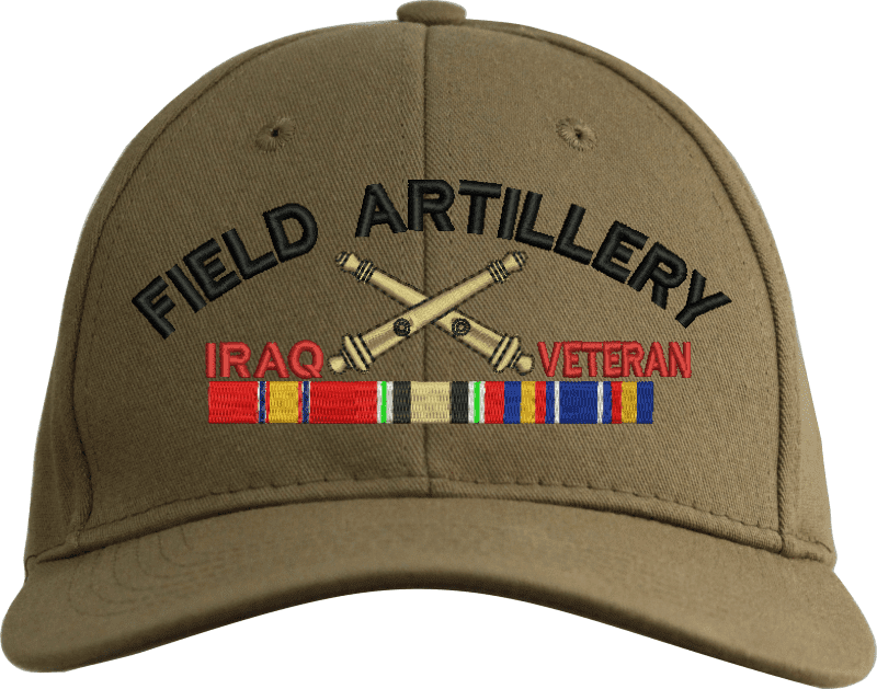 US Army Field Artillery Iraq Veteran Embroidered Cap US Army Branch