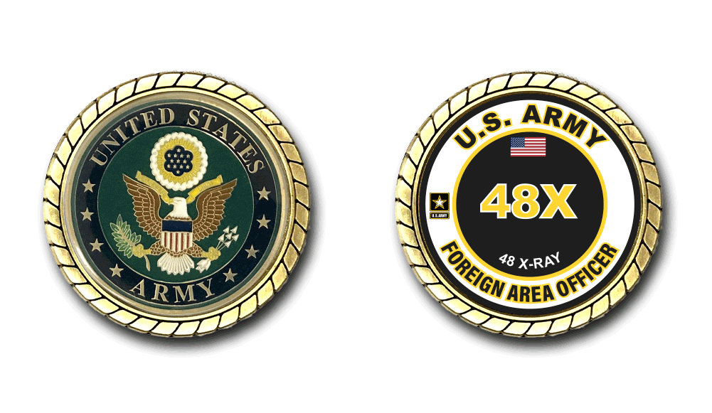 US Army Foreign Area Officer MOS Challenge Coins , Military