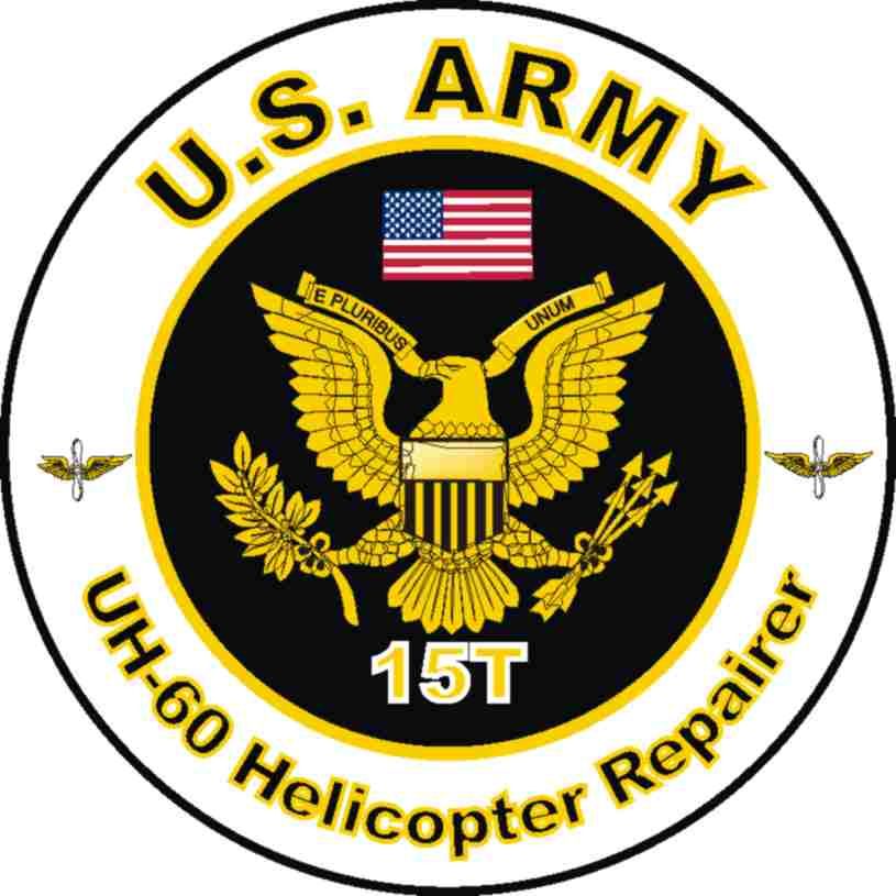 US Army MOS 15T UH60 Black Hawk Mechanic Decal US Army MOS Decals