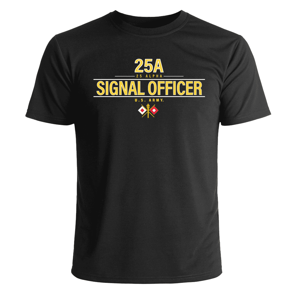 US Army MOS 25a Signal Officer TShirt US Army Signal Corps MOS T