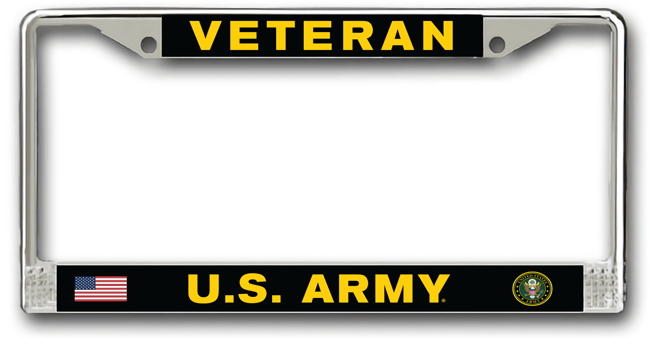 thumbnail image 2 of JR Studio US Army Vietnam Era Veteran Military Veteran Stainless Steel Car Truck License Plate Frame Car Tag Holder 2 of 13