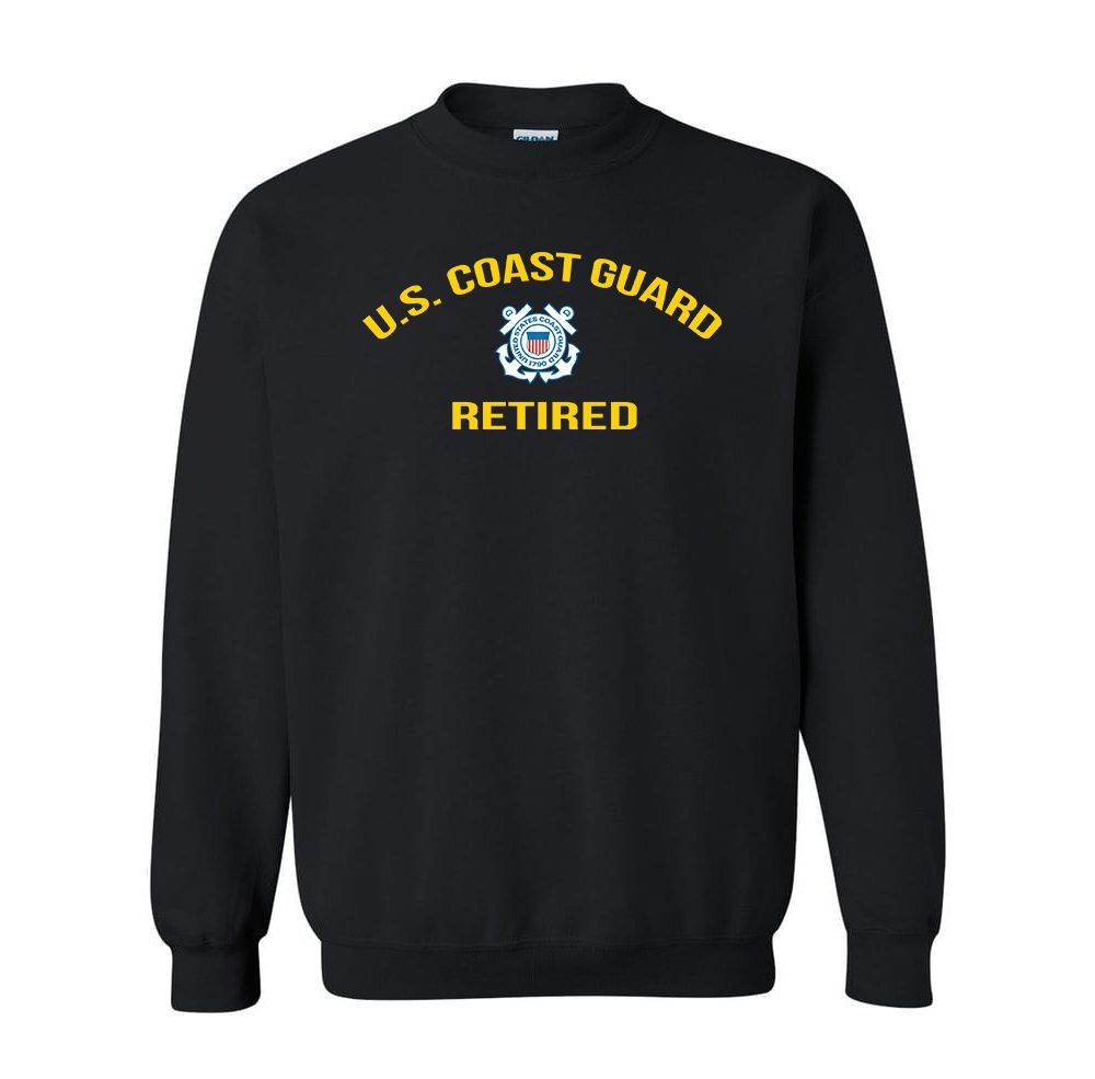 US Coast Guard Retired Sweatshirt Branch Veteran & Retired