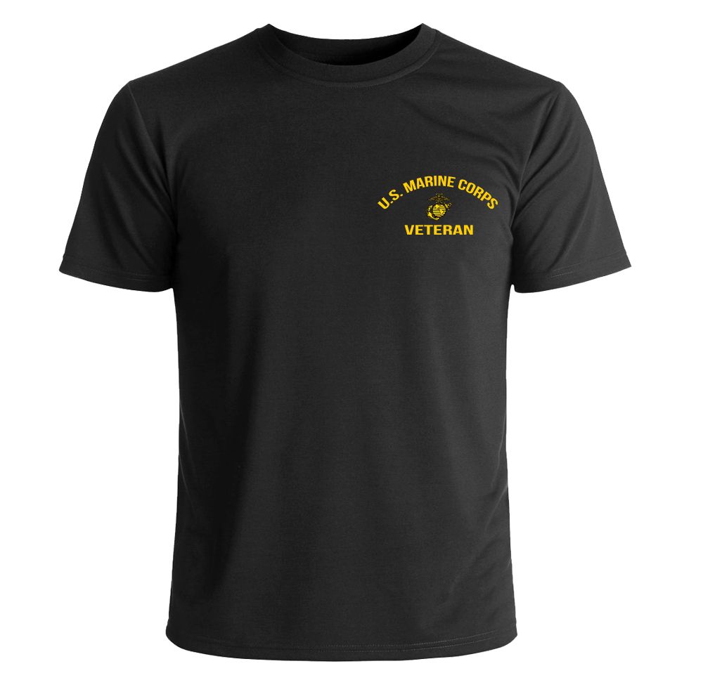 US Marine Corps Veteran Left Chest TShirt Branch Veteran & Retired T