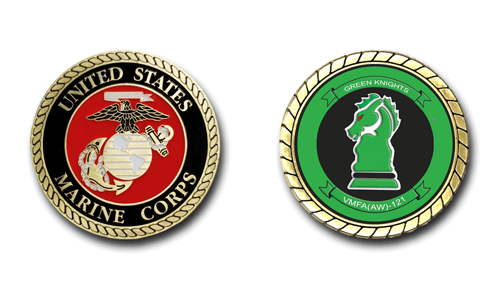 VMFA-121 Green Knights チャレンジ US Marine Corps VMFA-121 Green Knights Squadron Challenge Coin